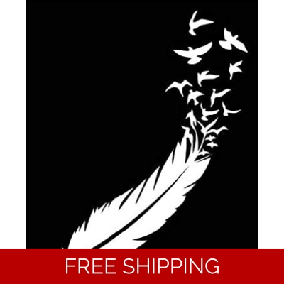 Birds flying out of feather Die Cut Vinyl Decal sticker Birds flying out of feather Die Cut Vinyl Decal sticker